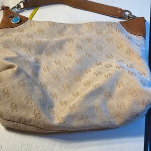 Dooney & Bourke Cream and Tan Shoulder Bag
